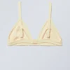 Ribbed V-Neck Bikini Top – Light Yellow