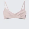 Ribbed V-Neck Cotton Bra – Light Pink