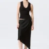 Ribbed V-Neck Tank Top – Black