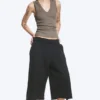 Ribbed V-Neck Tank Top – Dusty Grey