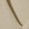 Ribbed V-Neck Tank Top – Light Beige