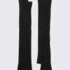 Ribbed Wrist Warmers – Black