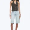 Ripstop Halter V-Neck Top – Dark Grey