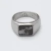 Rock Ring – Rhodium – Black Stone