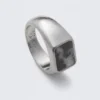 Rock Ring – Rhodium – Black Stone