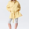 Rosabel Loose Single-Breasted Trench Coat – Light Yellow