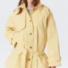 Rosabel Loose Single-Breasted Trench Coat – Light Yellow