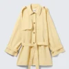 Rosabel Loose Single-Breasted Trench Coat – Light Yellow