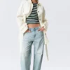 Rosabel Loose Single-Breasted Trench Coat – White