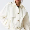 Rosabel Loose Single-Breasted Trench Coat – White