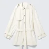 Rosabel Loose Single-Breasted Trench Coat – White
