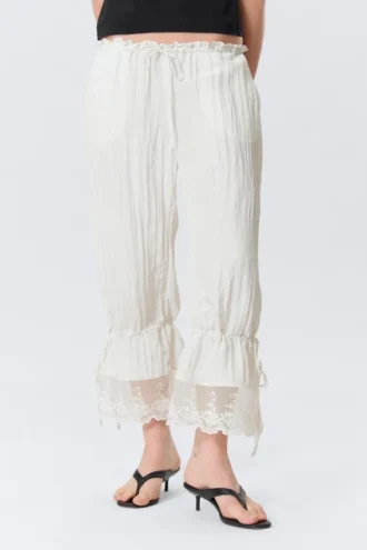 Rosabel Low Rise Loose Lace-Trim Bloomers – White