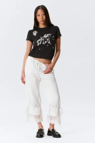 Rosabel Printed Baby Tee – Black – Unicorn