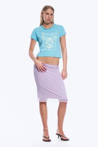 Rosabel Printed Baby Tee – Turquoise – Butterfly