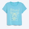 Rosabel Printed Baby Tee – Turquoise – Butterfly
