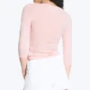 Round Neck Three-Quarter Sleeve Top – Light Dusty Peach
