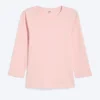 Round Neck Three-Quarter Sleeve Top – Light Dusty Peach