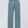 Rowe Super High Waisted Regular Straight Jeans – 2000 Blue – Medium Blue