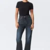 Rowe Super High Waisted Regular Straight Jeans – Angel Blue – Dark Blue