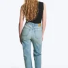 Rowe Super High Waisted Regular Straight Jeans – Port Blue – Light Blue