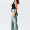 Rowe Super High Waisted Regular Straight Jeans – Port Blue – Light Blue