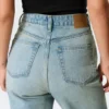 Rowe Super High Waisted Regular Straight Jeans – Port Blue – Light Blue