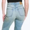 Rowe Super High Waisted Regular Straight Jeans – Port Blue – Light Blue