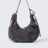 Ruched Crossbody Bag – Black