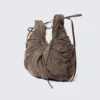 Ruched Crossbody Bag – Dark Brown