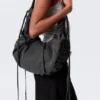 Ruched Crossbody Bag – Washed Black