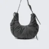 Ruched Crossbody Bag – Washed Black