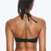 Ruched Halter Bandeau Bikini Top – Black