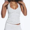 Ruched Halter Jersey Top – Grey Melange