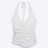 Ruched Halter Jersey Top – Grey Melange