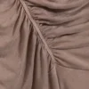 Ruched Halter Mini Dress – Washed Brown