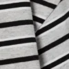 Ruched Long-Sleeved T-Shirt – Striped Grey Melange