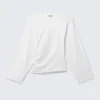 Ruched Long-Sleeved T-Shirt – White