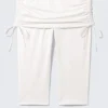 Ruched Low Rise Capri Leggings – Off-White