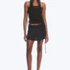 Ruched Mini Skirt – Black