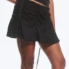 Ruched Mini Skirt – Black