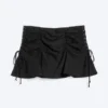 Ruched Mini Skirt – Black