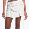 Ruched Mini Skirt – Light Dusty Beige