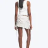 Ruched Mini Skirt – Light Dusty Beige