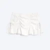 Ruched Mini Skirt – Light Dusty Beige