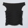 Ruched off Shoulder Top – Black