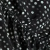 Ruched Printed Mesh Top – Black Polka Dots