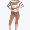 Ruched Regular Capri Pants – Dusty Brown