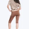 Ruched Regular Capri Pants – Dusty Brown