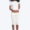 Ruched Regular Capri Pants – White