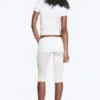 Ruched Regular Capri Pants – White